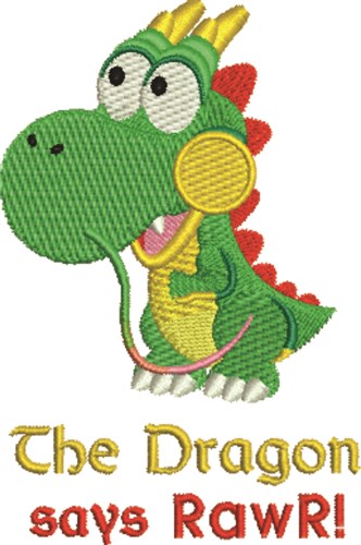 Dragon RawR Machine Embroidery Design
