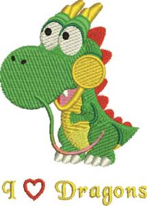 Picture of Love Dragons Machine Embroidery Design
