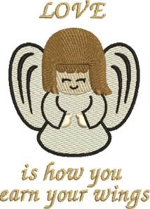 Picture of Love Angel Wings Machine Embroidery Design