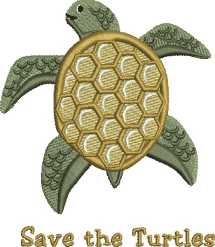 Save the Turtles Machine Embroidery Design