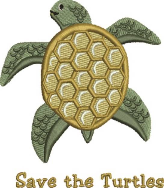 Picture of Save the Turtles Machine Embroidery Design