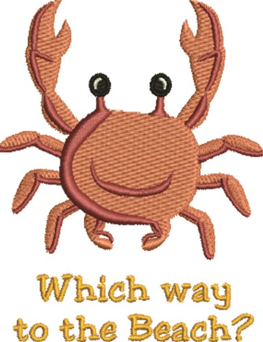 Crab Beach Machine Embroidery Design