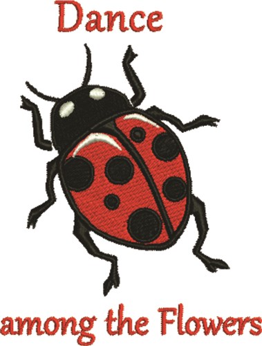 Ladybug Dance Machine Embroidery Design