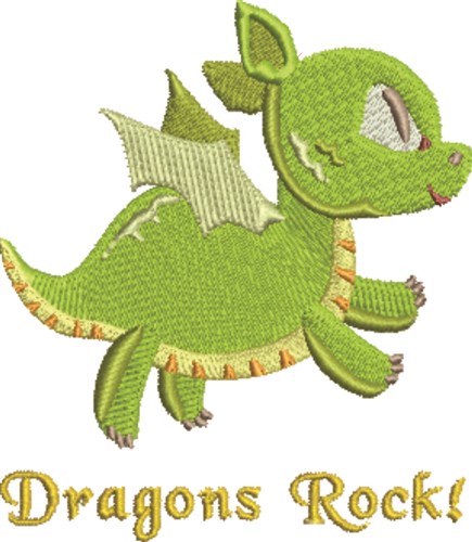 Dragons Rock Machine Embroidery Design