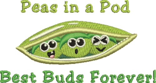 Peas in a Pod Machine Embroidery Design