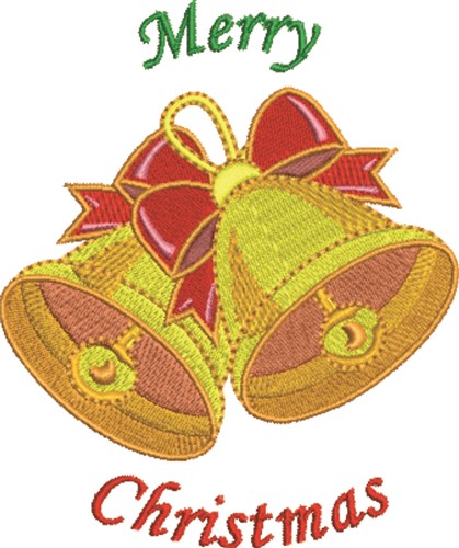 Merry Christmas Bells Machine Embroidery Design