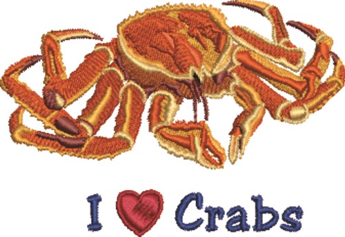 Heart Crabs Machine Embroidery Design