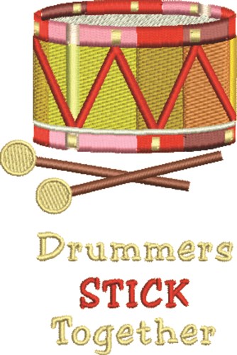 Drumers Stick Toghether Machine Embroidery Design