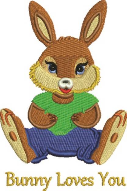 Picture of Bunny Loves You Machine Embroidery Design