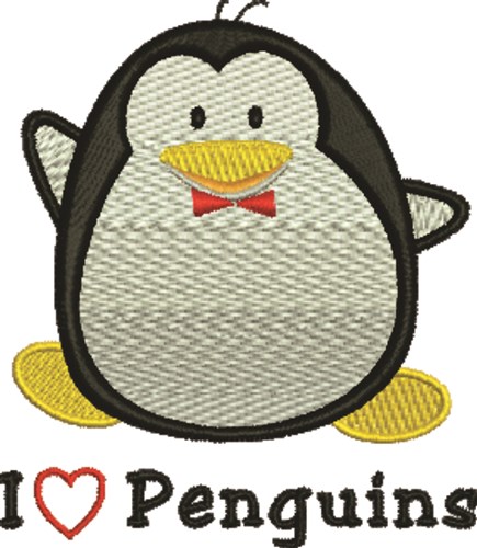 Love Penguins Machine Embroidery Design