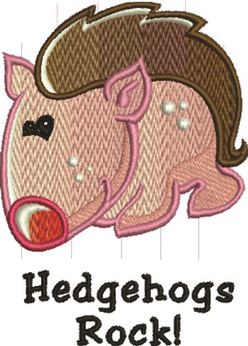 Hedgehogs Rock Machine Embroidery Design