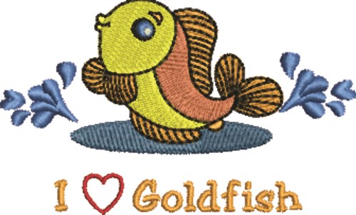 Love Goldfish Machine Embroidery Design