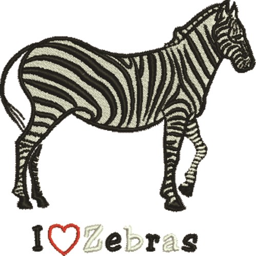 Love Zebras Machine Embroidery Design