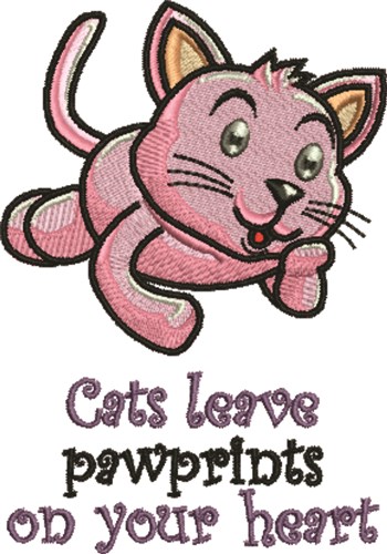 Cats Leave Pawprints Machine Embroidery Design