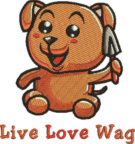 Live Love Wag Machine Embroidery Design