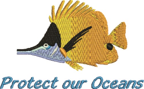 Protect Oceans Machine Embroidery Design