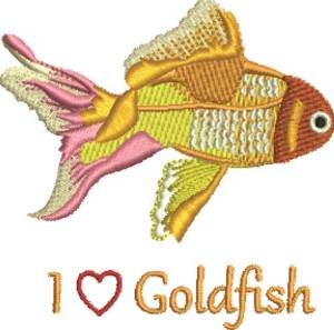 Picture of Love Goldfish Machine Embroidery Design