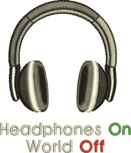 Picture of Headphones On Machine Embroidery Design