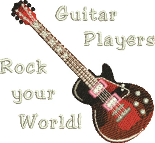 Guitar Players Machine Embroidery Design
