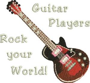 Picture of Guitar Players Machine Embroidery Design