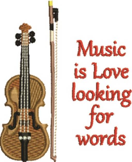 Picture of Music Is Love Machine Embroidery Design