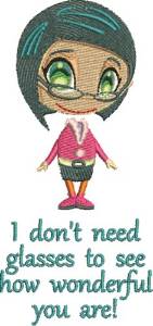 Picture of Dont Need Glasses Machine Embroidery Design