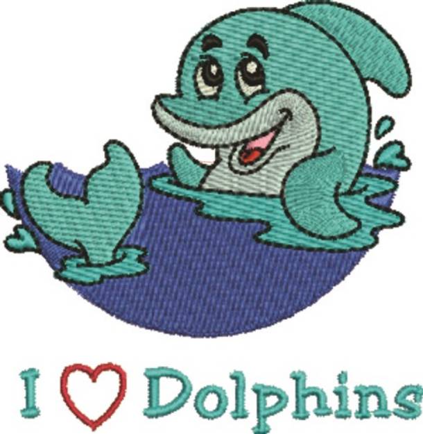 Picture of Love Dolphins Machine Embroidery Design