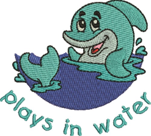 Plays In Water Machine Embroidery Design