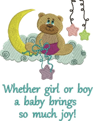 Baby Brings Joy Machine Embroidery Design