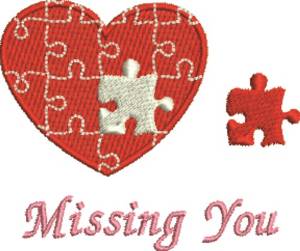Picture of Missing You Machine Embroidery Design