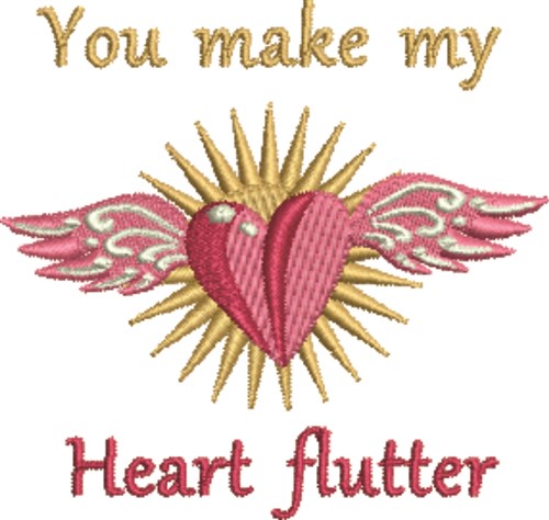 My Heart Flutter Machine Embroidery Design
