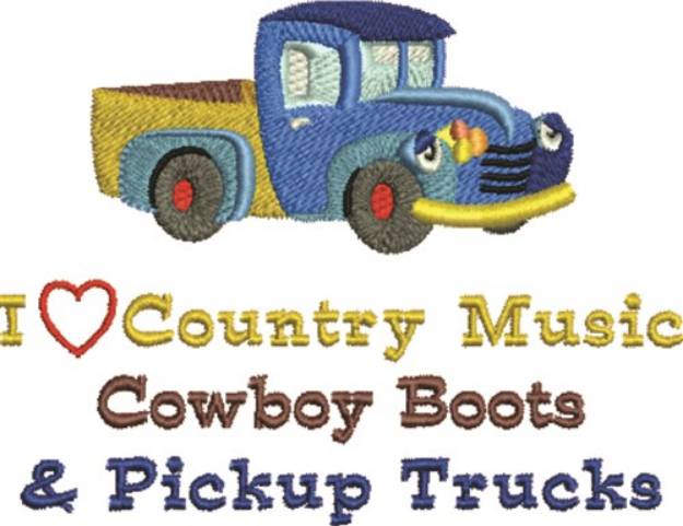 Picture of Truck Country Machine Embroidery Design