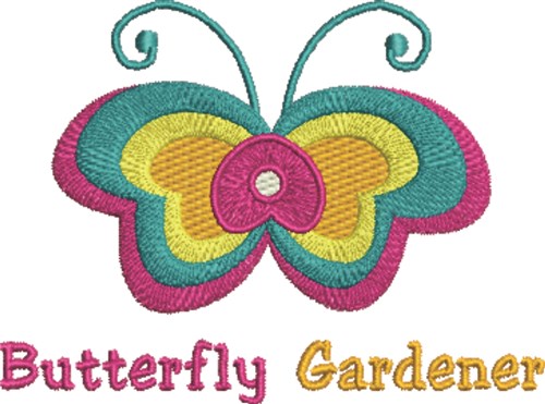 Butterfly Gardener Machine Embroidery Design