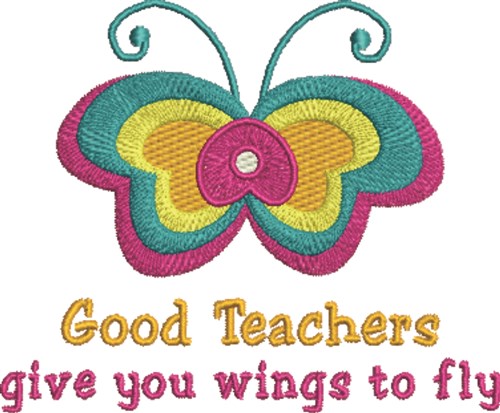 Butterfly Teacher Machine Embroidery Design