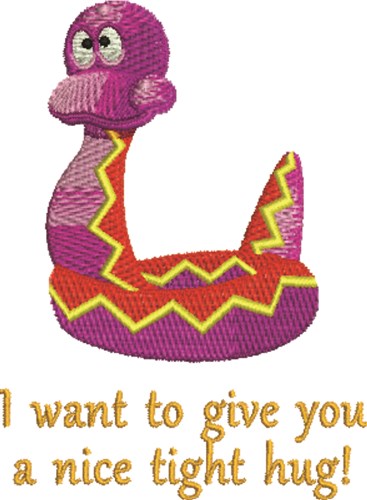 Snake Hug Machine Embroidery Design