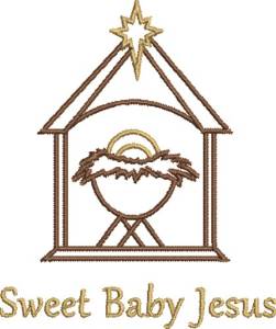 Picture of Sweet Baby Jesus Machine Embroidery Design