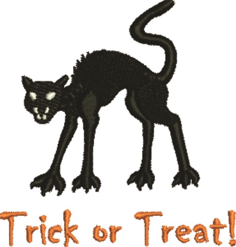 Trick Black Cat Machine Embroidery Design