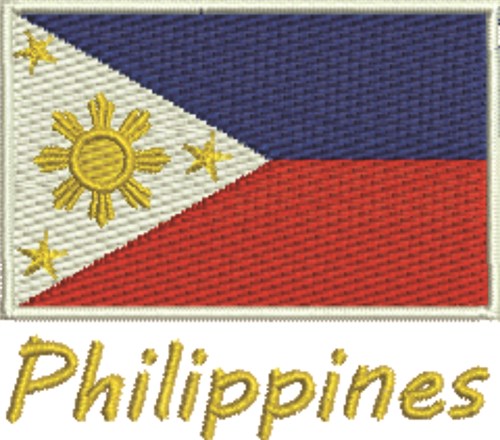 Philippines National Flag Machine Embroidery Design