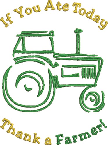 Farmer Tractor Machine Embroidery Design