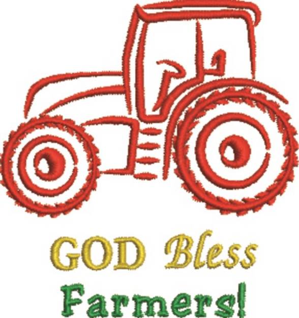 Picture of God Bless Farmers Machine Embroidery Design