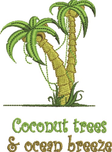 Coconut Trees Machine Embroidery Design