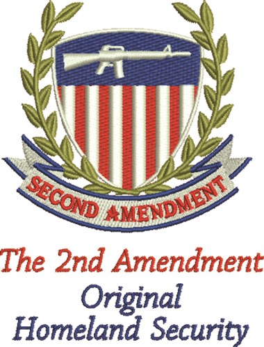 Second Amendment Machine Embroidery Design