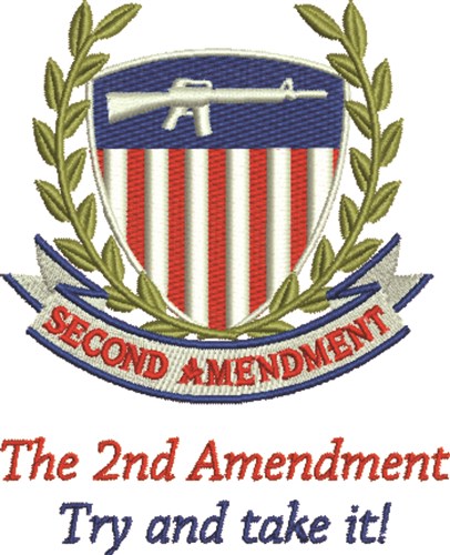 2nd Amendment Arm Bearing Constitution C Machine Embroidery Design