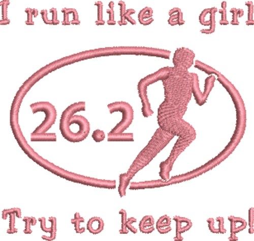 Run Like Girl Machine Embroidery Design