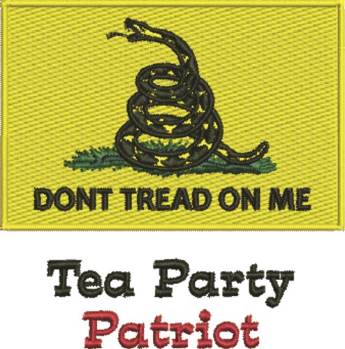Tea Party Patriot Machine Embroidery Design