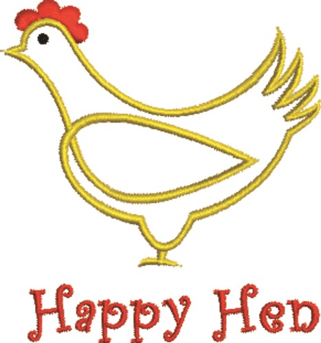 Happy Hen Machine Embroidery Design