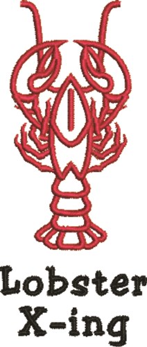 Lobster X-ing Machine Embroidery Design