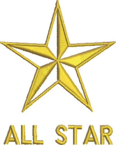 All Star Machine Embroidery Design