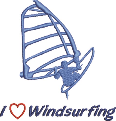Love Windsurfing Machine Embroidery Design