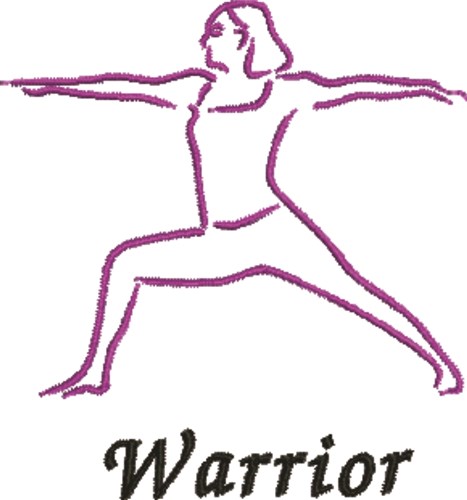 Warrior Pose Machine Embroidery Design